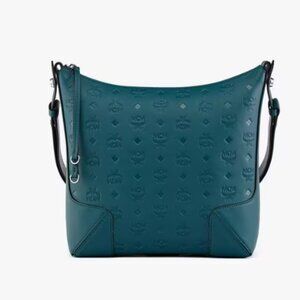 MCM Aren Hobo Bag in Embossed Monogram Leather